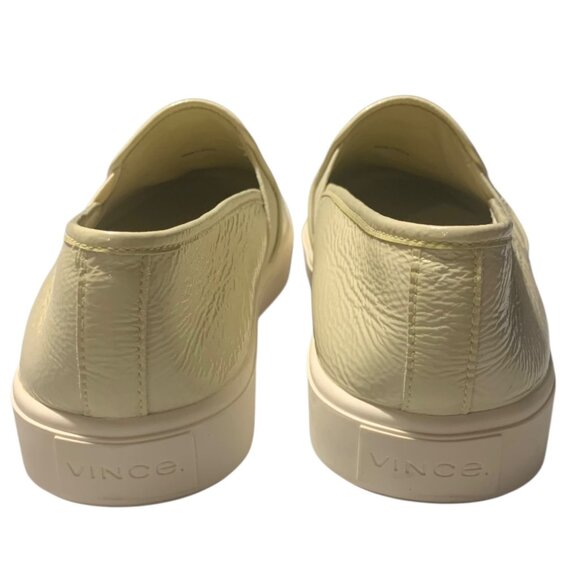 VINCE. Cream Moonlight Crinkle Patent Leather Blair II Slip-On Sneakers Size 7M - Picture 6 of 9